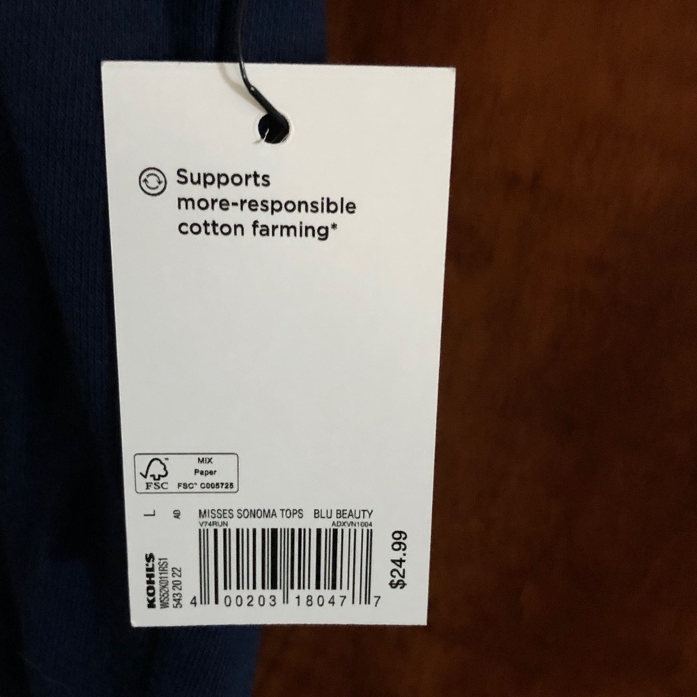 Sonoma Women's Sport Polo Shirt, Large, Blue - Picture 9 of 9